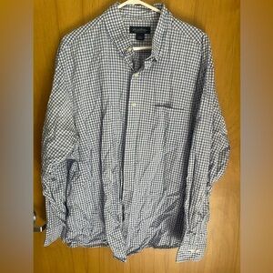 Brooks Brothers Blue Check Long Sleeve Shirt Men’s Size XL  100% Cotton